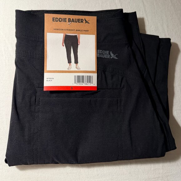 Eddie Bauer Women's Horizon Straight Ankle Pant Size 8 Black Outdoor Casual NEW - Picture 15 of 15
